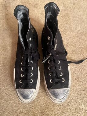 Converse Chuck Taylor All Star Lift Platform Punk Gothic Black Sneakers-Unisex